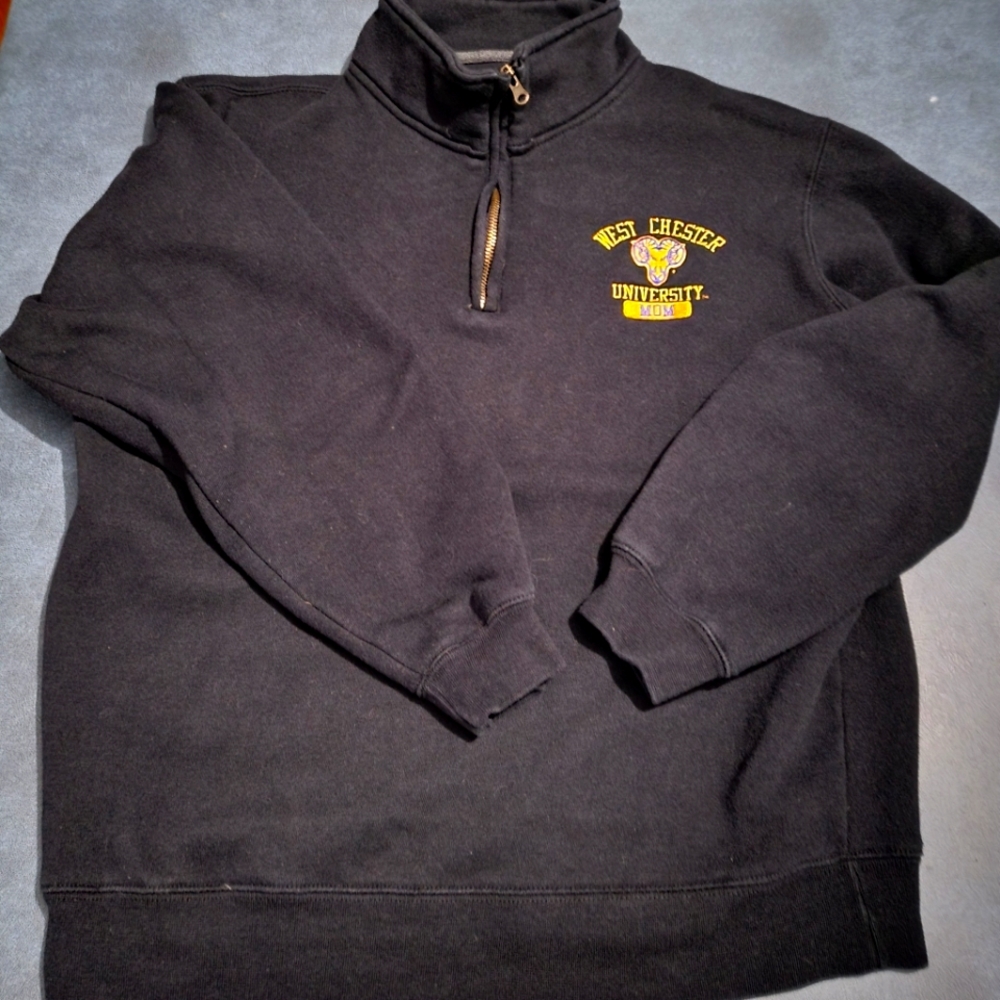 Mom West Chester University Pull Over 1/4 Zip Sweatshirt Black